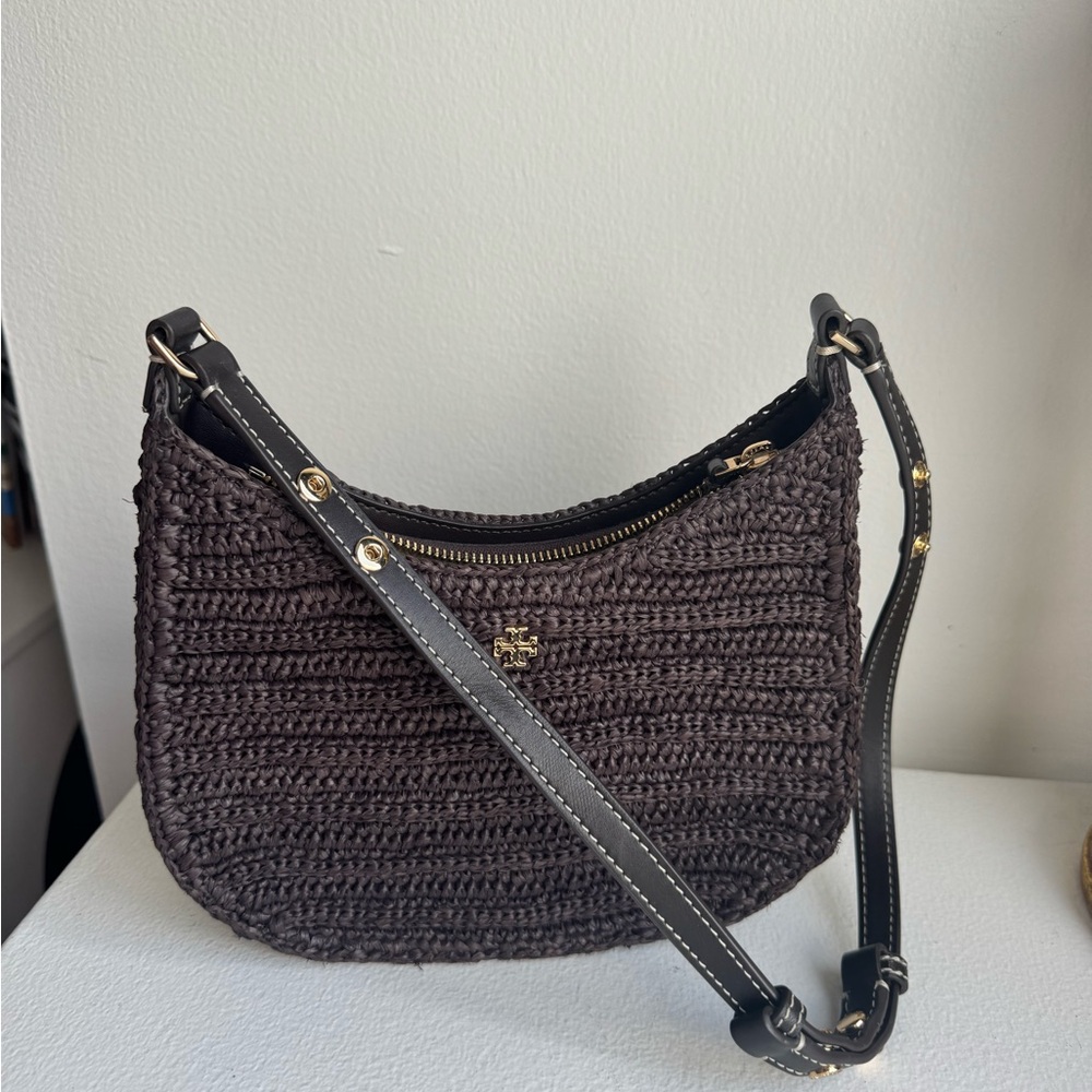 Tory Burch Brown Woven Shoulder Bag